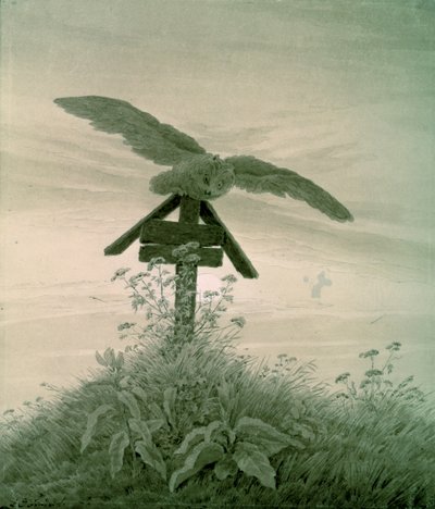 Owl on a Grave, 1836-7 by Caspar David Friedrich